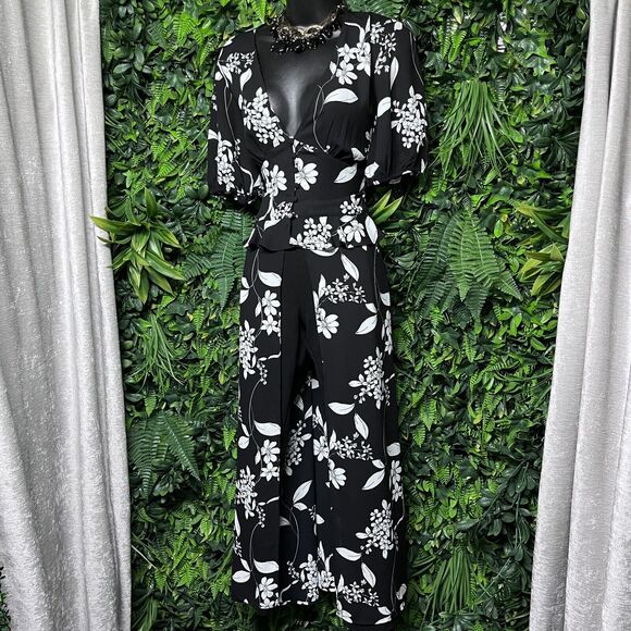 EXPRESS Tops Women‎ Small Black White Hi Low Hem Peplum Layered Blouse 2496 - Picture 5 of 8